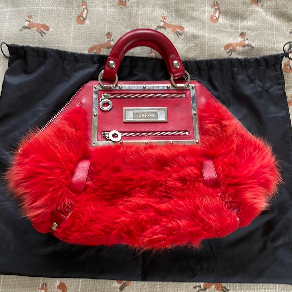 Vintage Versace fox fur bag